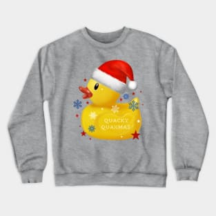 Funny xmas rubber duck with knife Crewneck Sweatshirt